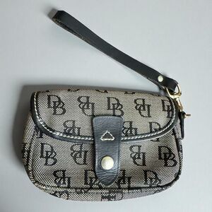 Dooney & Bourke Black and Cream Wristlet